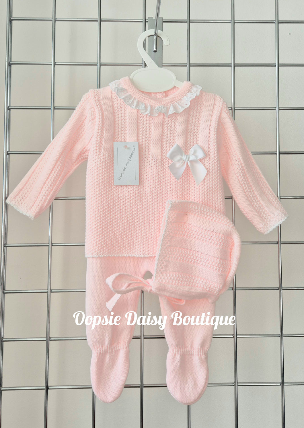 Baby Girls Knitted Trouser Set 0-3mth