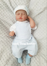 Load image into Gallery viewer, Boys Blue Gingham Dungaree Sets
