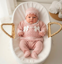Load image into Gallery viewer, Baby Girls Knitted Trouser Set 0-3mth