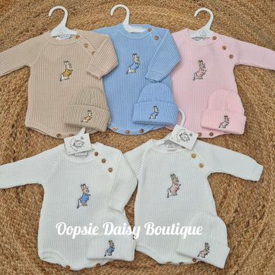 Peter Rabbit Knitted Romper & Hat Set
