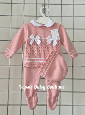Baby Girls Knitted Trouser Set 0-3mth