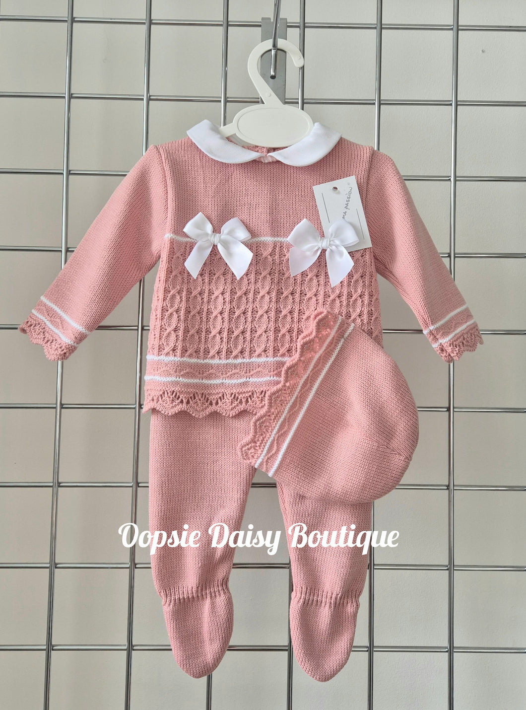Baby Girls Knitted Trouser Set 0-3mth