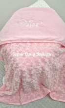 Load image into Gallery viewer, Personalised Baby Blanket Supersoft Rosebud Design X 6 Colours  , Disney Font