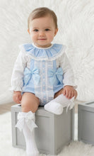 Load image into Gallery viewer, Pretty Blue Ribbon Romper &amp; Blouse Set