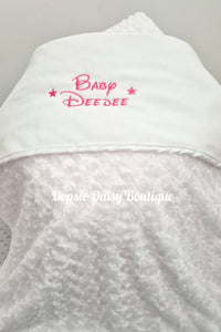 Personalised Baby Blanket Supersoft Rosebud Design X 6 Colours  , Disney Font