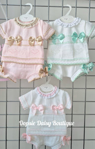Girls Pretty Knitted Shorts Set