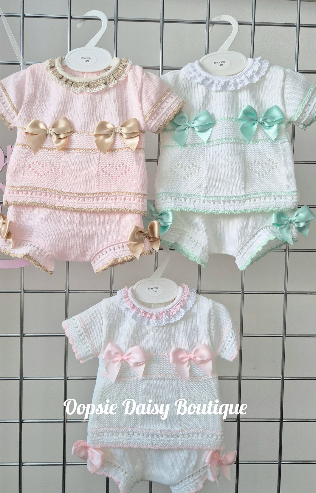 Girls Pretty Knitted Shorts Set