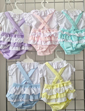 Load image into Gallery viewer, Pretty Waffle Romper &amp; Blouse Set Frilly Bum