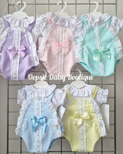 Pretty Waffle Romper & Blouse Set Frilly Bum