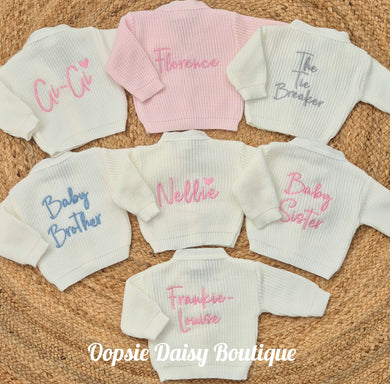Personalised Baby Cardigans New Fancy Script Font