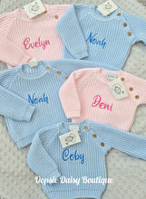 Load image into Gallery viewer, Personalised Jumper Chunky Knit Boys &amp; Girls Dandelion Baby