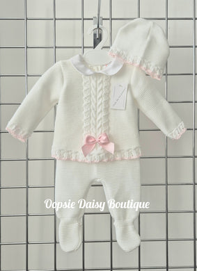 Baby Girls Knitted Trouser Set 0-3mth