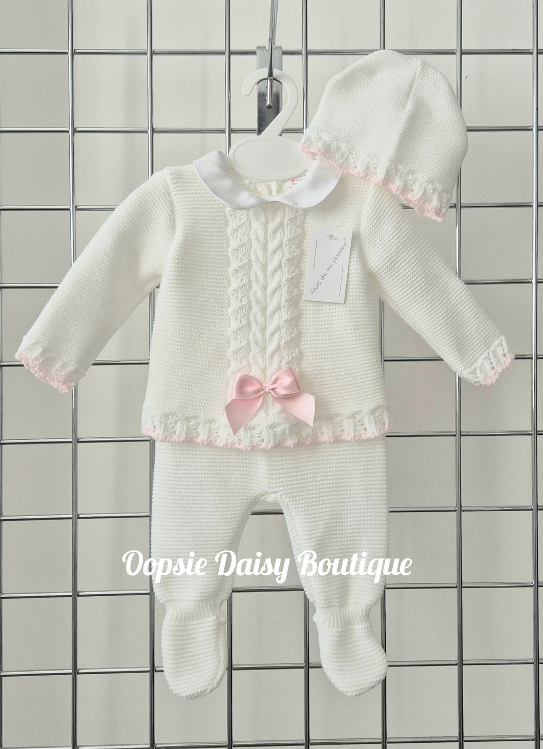 Baby Girls Knitted Trouser Set 0-3mth