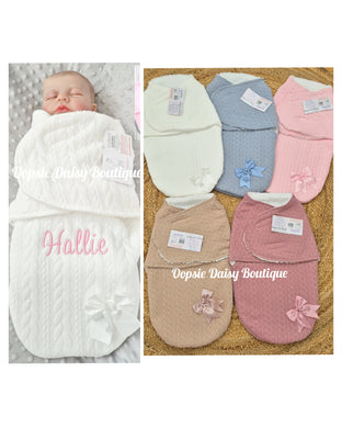 Personalised Baby Swaddle Wrap Baby Pram Nest