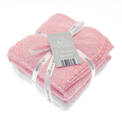 Baby Hooded Towels x 2 Pack, 100% Soft Cotton