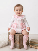 Load image into Gallery viewer, Pretty Pink Ribbon Romper &amp; Blouse Set