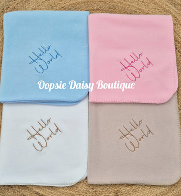Hello World Luxury Fleece Supersoft Blanket