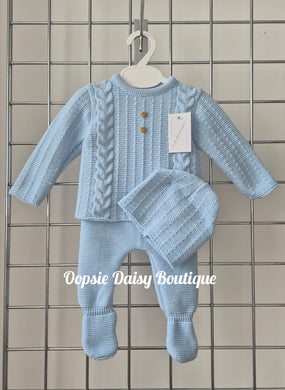 Baby Boys Knitted Trouser Set 0-3mth
