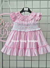 Load image into Gallery viewer, Baby Girls Pink Smocked Dress