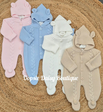 Knitted Pram suit All In One