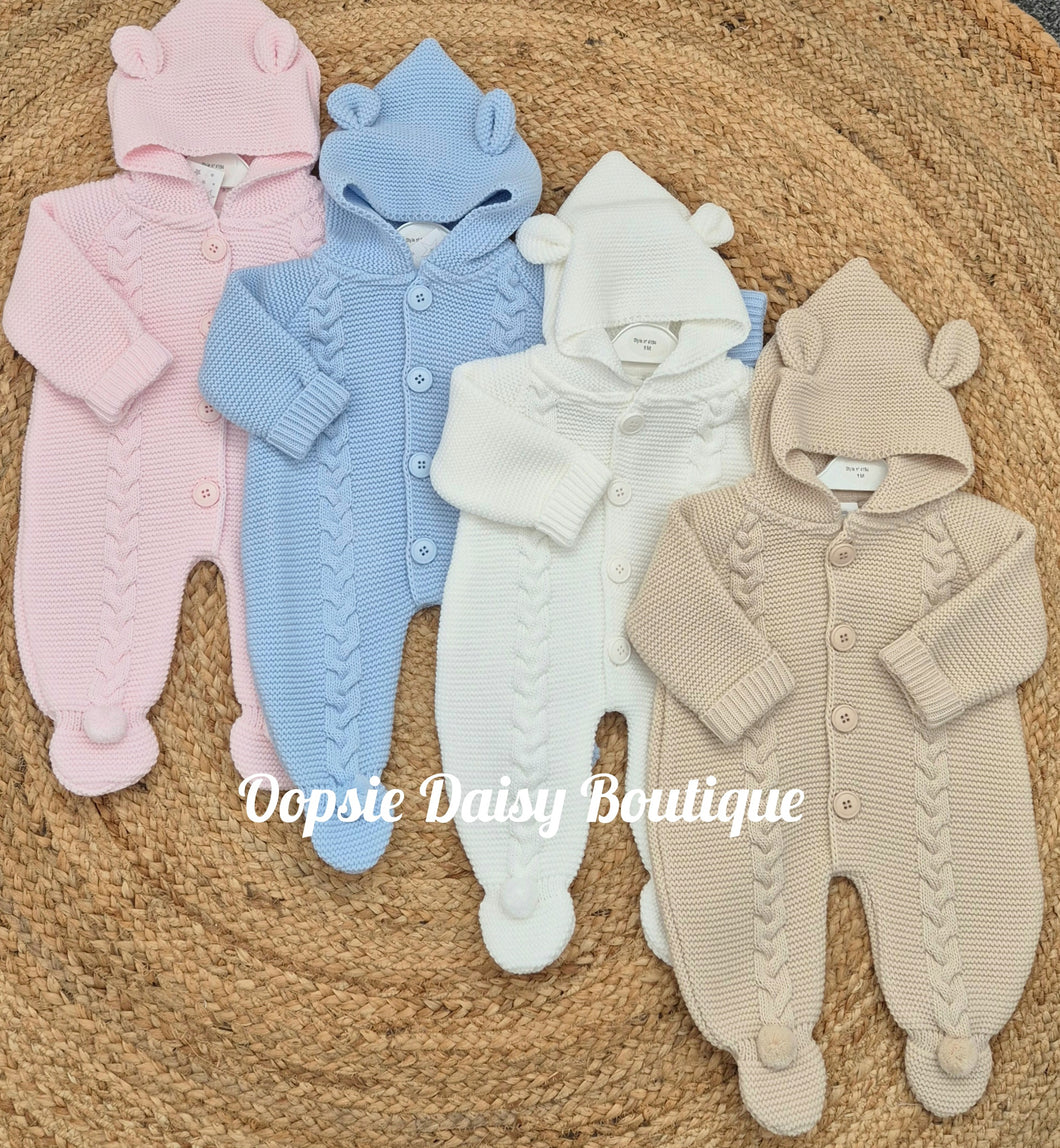Knitted Pram suit All In One