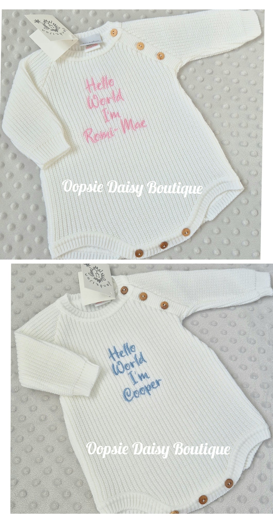 Unisex Hello World Personalised Romper