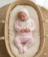 Load image into Gallery viewer, Baby Girls Baby Pink Knitted Trouser Set - Size Newborn
