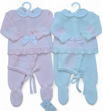 Load image into Gallery viewer, Baby Girls Knitted Trouser Set 0-3mth