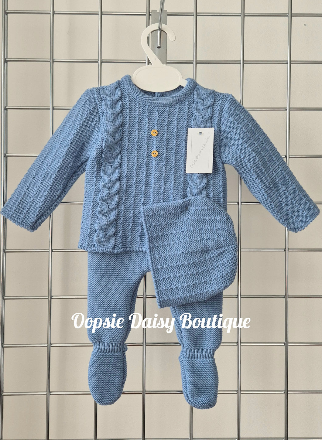 Baby Boys Knitted Trouser Set 0-3mth