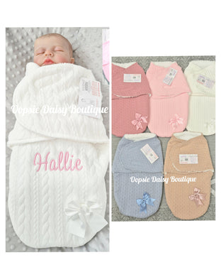 Personalised Baby Swaddle Wrap Baby Pram Nest