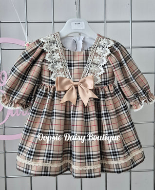 Pretty Caramel Tartan Dress