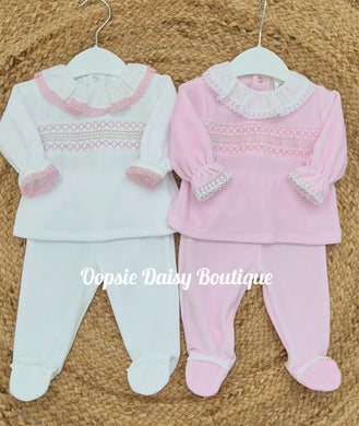 Baby Girls Smocked Trouser Set