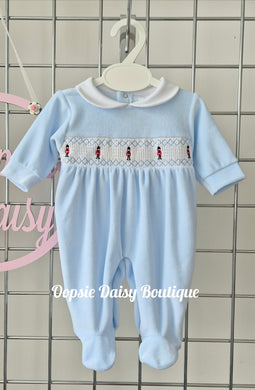 Baby Boys Soldier Smocked Romper