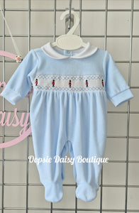 Baby Boys Soldier Smocked Romper