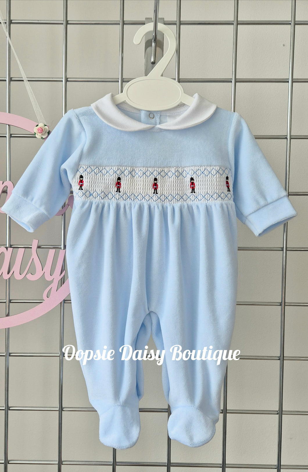 Baby Boys Soldier Smocked Romper