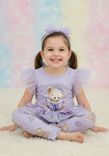 Load image into Gallery viewer, Girls Lilac Teddy Bear Set with Headband