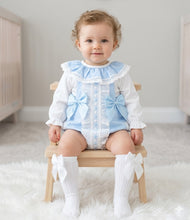 Load image into Gallery viewer, Pretty Blue Ribbon Romper &amp; Blouse Set