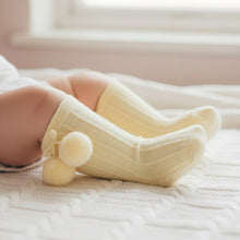 Load image into Gallery viewer, Knee High Pom Pom Socks Lemon
