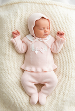 Load image into Gallery viewer, Baby Girls Baby Pink Knitted Trouser Set - Size Newborn