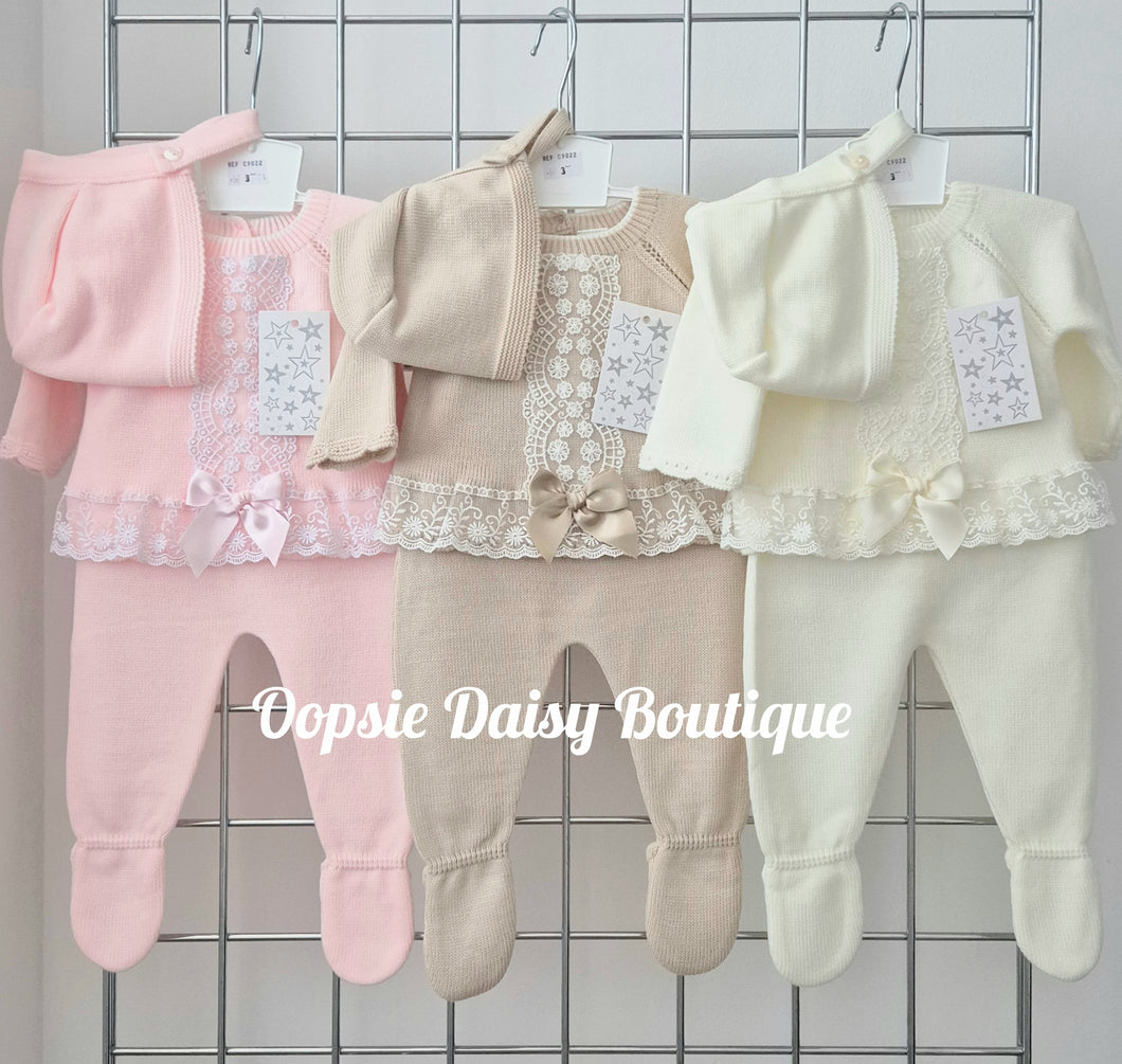 Girls Pretty Knitted 3 Piece Set