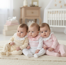 Load image into Gallery viewer, Three Babies - Cream with White Collar
