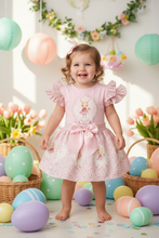 Load image into Gallery viewer, Toddler at Easter party with spring decorations