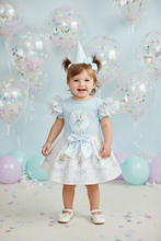 Load image into Gallery viewer, Toddler standing with pastel confetti balloons