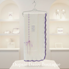 Load image into Gallery viewer, White shawl arranged vertically in premium setting