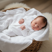 Load image into Gallery viewer, White side view rustic wicker