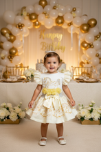 Load image into Gallery viewer, Young toddler at birthday party with balloon arch