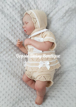 Load image into Gallery viewer, Baby Girls Spanish Knitted Jam Set Size 0-3mth with Bonnet