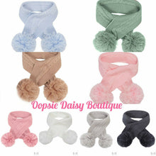 Load image into Gallery viewer, Baby Boys Girls Knitted Pom Pom Scarf 0,-24mth