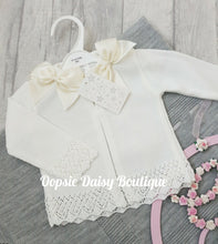 Load image into Gallery viewer, Girls Pretty Double Ribbon Cardigans Upto 36mth