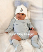 Load image into Gallery viewer, Baby Knitted Hats Boys Girls Peter Rabbit Pom Pom Hats Size 0-6yrs